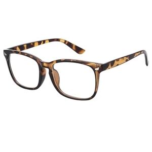 Non Prescription Glasses Square Clear Lens Eyeglasses Brown Tortoise
